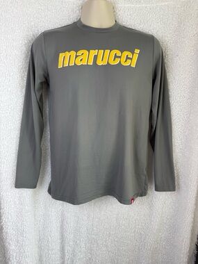 Marucci Men’s Long Sleeve Tee in Gray with Yellow Logo